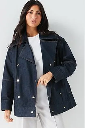 HUGO BOSS Denim Cotton Double Breasted Short Jacket