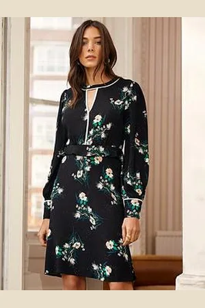 Love & Roses Tipped Moss Crepe Mini Dress