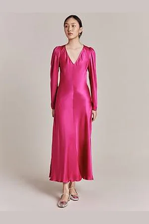 Ghost Etta Satin Midi Dress