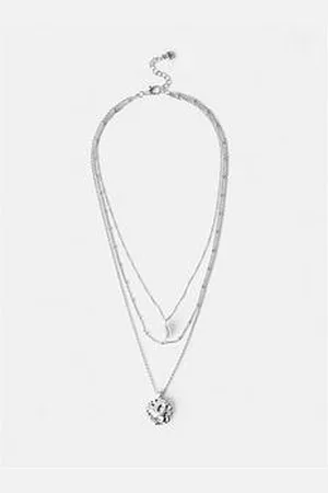 mint&berry Hammered Disc Layered Necklace