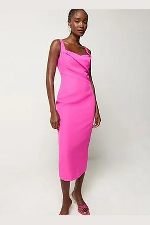 River Island Ruched Bodycon Dress - Bright