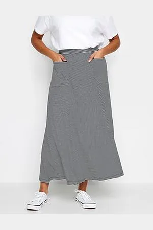M&Co Petite Navy And White Stripe Pocket Maxi Skirt