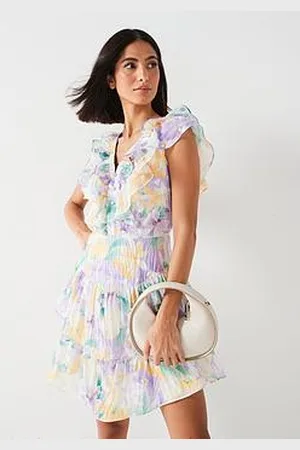 Very Floral Frill Mini Dress