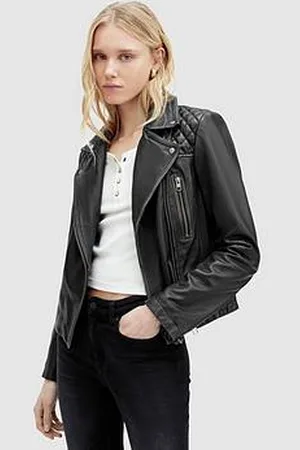 AllSaints Relaxed Fit Cargo Leather Biker Jacket
