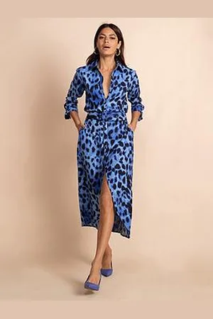 Dancing Leopard Alva Leopard Midi Shirt Dress
