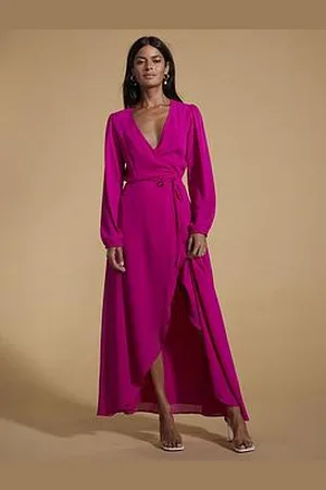 Dancing Leopard Jagger Wrap Maxi Dress - Magenta