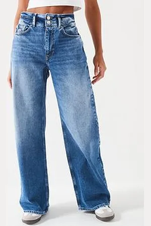 Very Double Button Waistband Wide Jeans