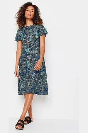 M&Co Mixed Print Gathered Waist Dress