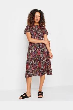 M&Co Mixed Print Gathered Waist Dress