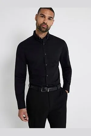 River Island Long Sleeve Textured Muscle Shirt