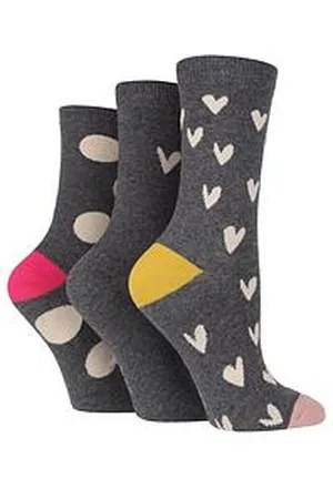 Caroline Gardner Hearts & Spots 3 Pack Fashion Crew Socks