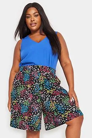 Yours Curve Jersey Short Rainbow Ditsy