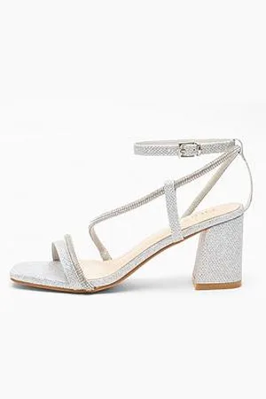 Quiz Diamante Block Heeled Sandals