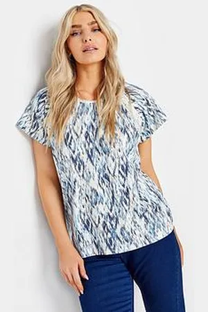M&Co Aztec Insert Lace Trim Cotton Top