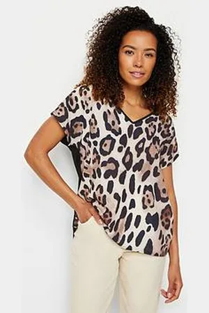 M&Co Animal Print V Neck Top