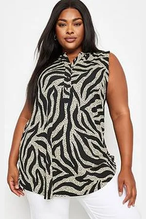 Yours Curve Sleeveless Zebra Print Blouse