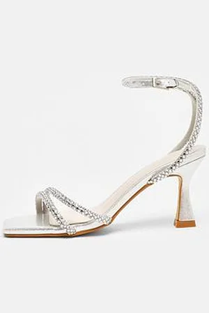 Diamante Asymmetric Heeled Sandals