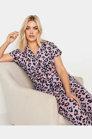 Yours Curve Bright Animal Button Through Pj Set