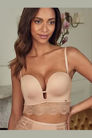 Lipsy London Lace Long Line Multiway Bra - Nude