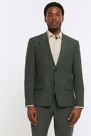 River Island Linen Single Breasted Notch Suit Jacket