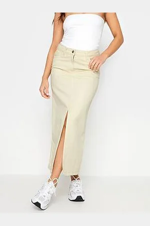 PixieGirl Petite Ecru Denim Maxi Skirt