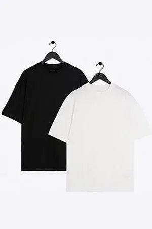 River Island 2Pk Oversized Fit Plain T-Shirt
