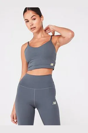New Balance Womens Linear Heritage Soft Bra Top