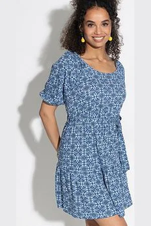 Pour Moi Sienna Short Sleeve Tie Waist Pointelle Jersey Dress