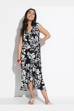 Pour Moi Midaxi Wrap Beach Dress With Lenzing&Trade; Ecovero&Trade; Viscose Fibres