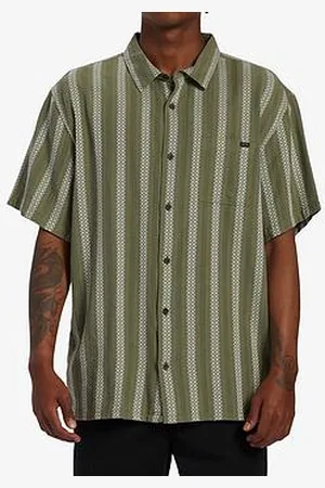Billabong Mens Sundays Jacquard Short Sleeve Shirt - Olive