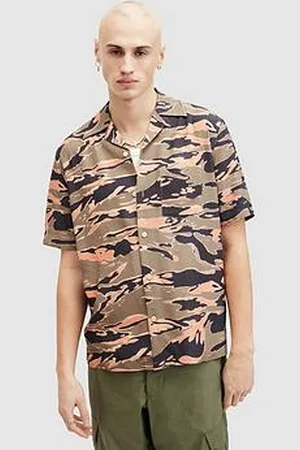 AllSaints Solar Camo Printed Short Sleeve Shirt