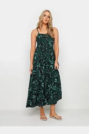 Long Tall Sally Tall Green Tropical Strappy Midaxi Dress