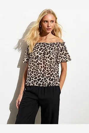 New Look Brown Leopard Bardot Top