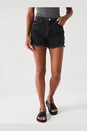 Very Distressed Hem Denim Shorts