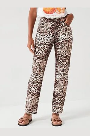 Very Leopard Print Straight Leg Jeans
