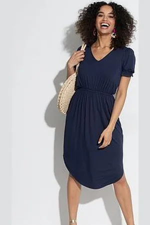 Pour Moi Jenny Puff Sleeve Jersey Midi Dress With Lenzing? Ecovero? Viscose