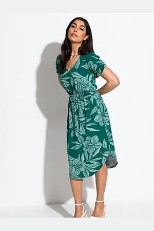 Pour Moi Jenny Puff Sleeve Jersey Midi Dress With Lenzing? Ecovero? Viscose