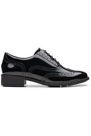 Clarks Havisham Oak Patent Wide Fit Brogue