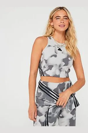 adidas Womens Future Icons 3 Stripe Tank - Grey