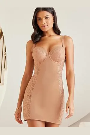 Lipsy London Swirl Lace Shaping Slip - Nude