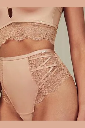 Lipsy London High Waist Shaping Thong - Nude