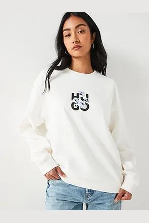 HUGO BOSS Classic Logo Crew Neck Sweatshirt - White