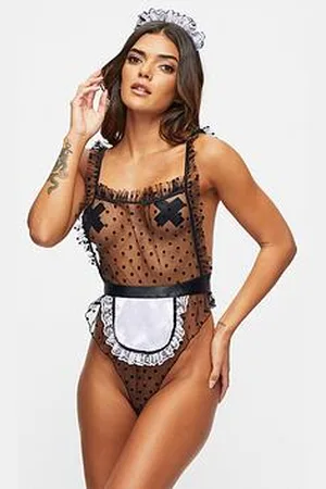 Ann Summers Tickle My Fancy Maid Outfit - Black/