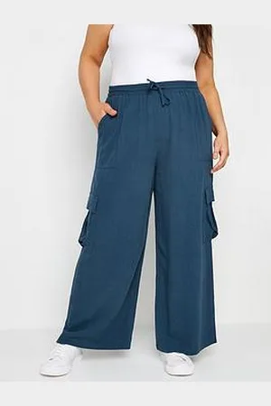 Yours Curve Linen Look Cargo Trousers