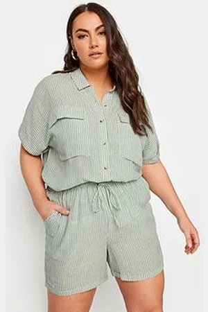Yours Linen Stripe Short Co-Ord