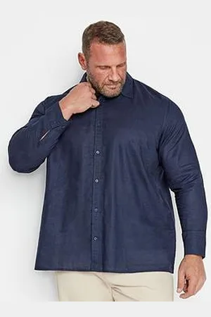 BAD RHINO Premium Ls Linen Shirt - Navy