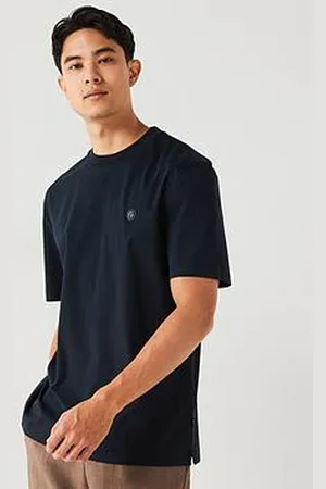 HUGO BOSS C-Taut Regular Fit Nickel Logo T-Shirt - Dark Blue
