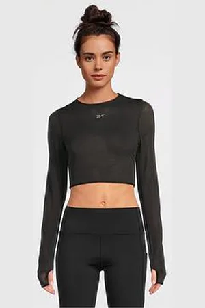 Reebok Womens Training Lux Contour Studio Mesh Long Sleeve Top