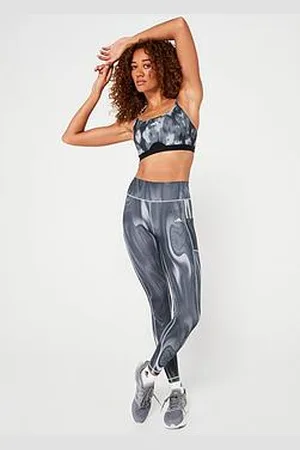 adidas Womens Training Optime Printed Tights - Grey
