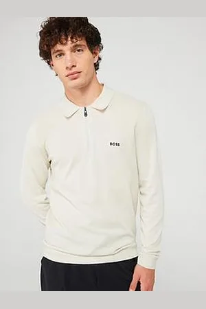HUGO BOSS Momentum Lite 1/4 Zip Short Sleeve Knitted Polo